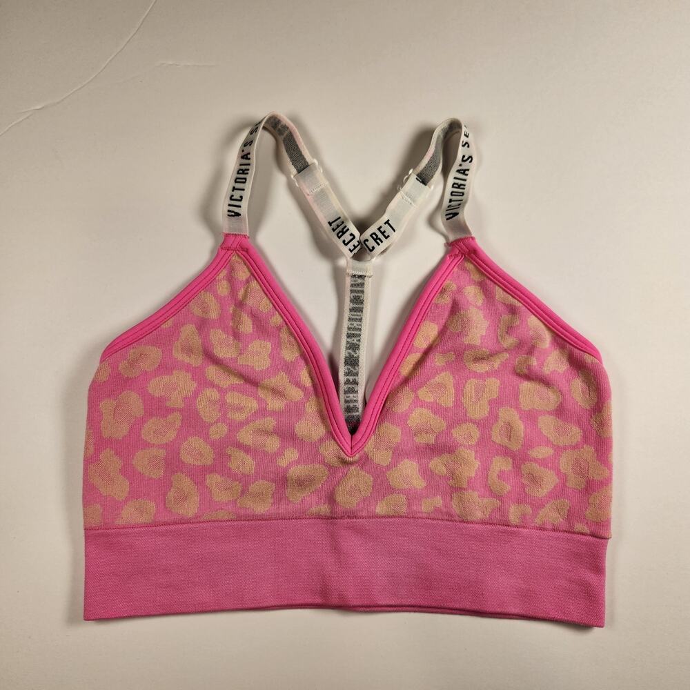 Victoria's Secret Seamless Adjustable Bralette Bra - Hot Pink Leopard - Medium